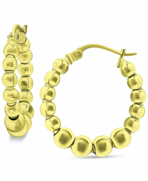 Giani Bernini Small Beaded Hoop Earrings 0.75" 18K Gold over Sterling Silver $75